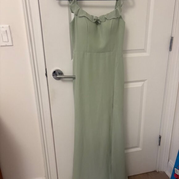 Azazie Callie Dusty Sage Dress - Picture 13 of 15